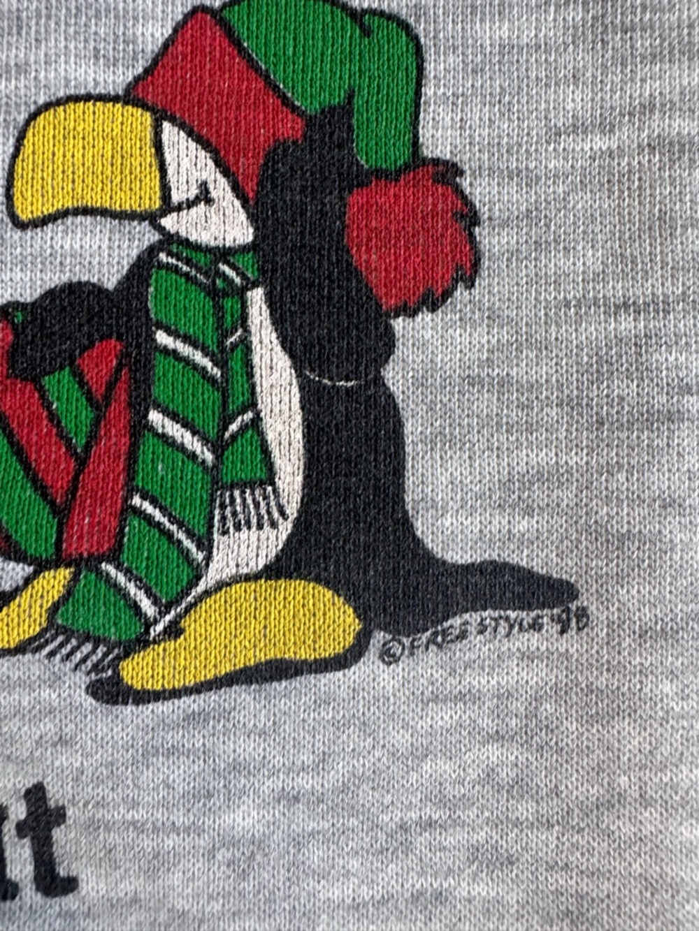 Vintage 90s Holiday Workout Penguins Sweatshirt - size XXXL - Picture 3 of 5